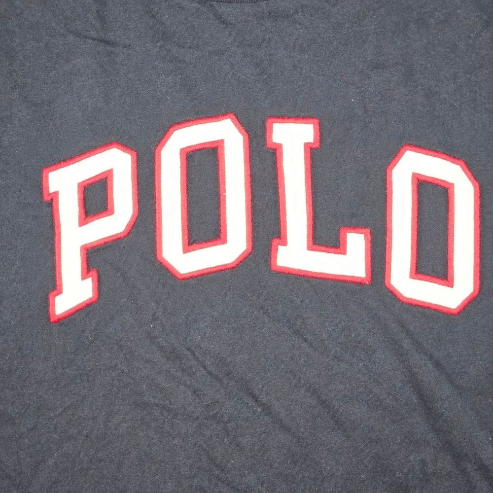 Polo Ralph Lauren T-Shirt Mens XL Navy Blue USA Flag Patch Embroidery Classic